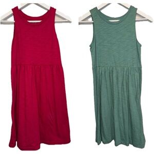 Old Navy Girls Green and Fuchsia Sleeveless Dresses